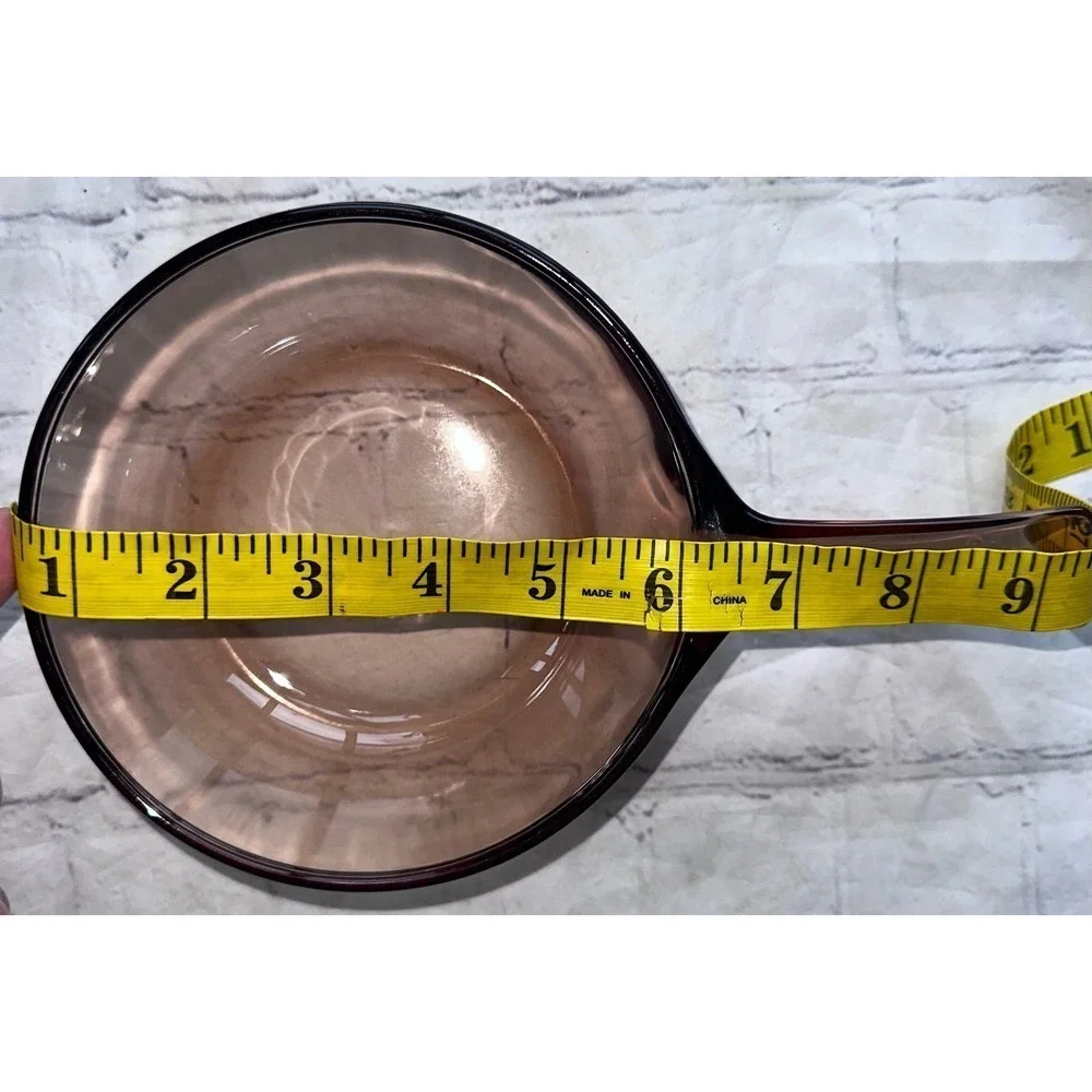 Vintage Amber Vision Corning 0.5L Sauce Pan W/Pyrex Lid USA